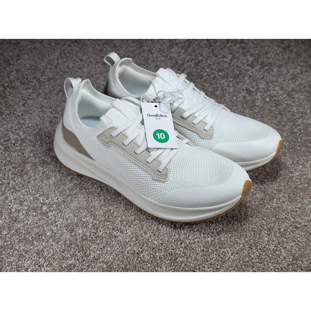 Goodfellow & Co Mens White Mesh Athletic Sneakers Comfort Trainers Size 10